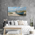 Beach Wall Art Coastal Wall Decor Nautical Ocean Canvas Picture Nature Boat - Image 4
