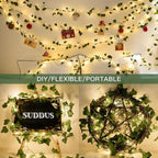 suddus Vine with Fairy Lights Battery Operated, 33ft 100 LED Ivy String Lights - Image 6
