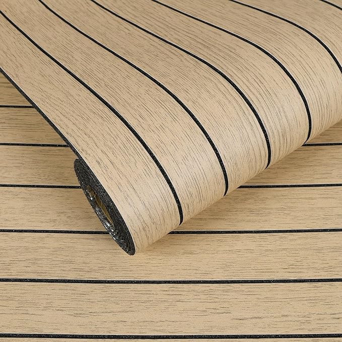 VEELIKE 30''x118'' Large Roll Wood Slat Wall Panel Peel and Stick Light Oak by VEELIKE