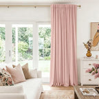100% Blackout Shield Linen Blackout Sliding Door Curtains - Image 5