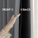 FMFUNCTEX 100% Dark Grey Blackout Patio Sliding Glass Door Curtains 84 inch - Image 7