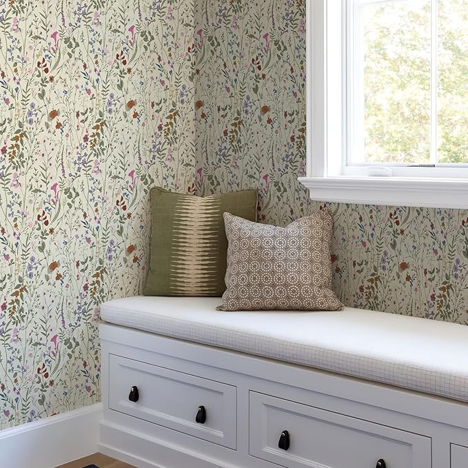 JiffDiff Floral Wallpaper Peel and Stick- 1181" x 17.3" Farm Floral Wall Paper - Image 5