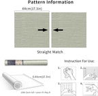 Simon&Siff Textured Grasscloth Peel and Stick Wallpaper 17.7"x394" Neutral Faux - Image 8