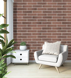 100 Vintage Brown/Red Faux Brick Wall Tiles, 3D Thin Brick Veneers - Image 7