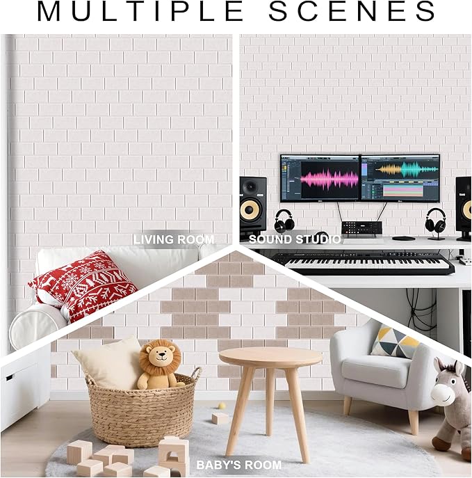 WoveN SounD Brick Acoustic Wall Panels Seamless Visual, High Density, Sound - Image 8