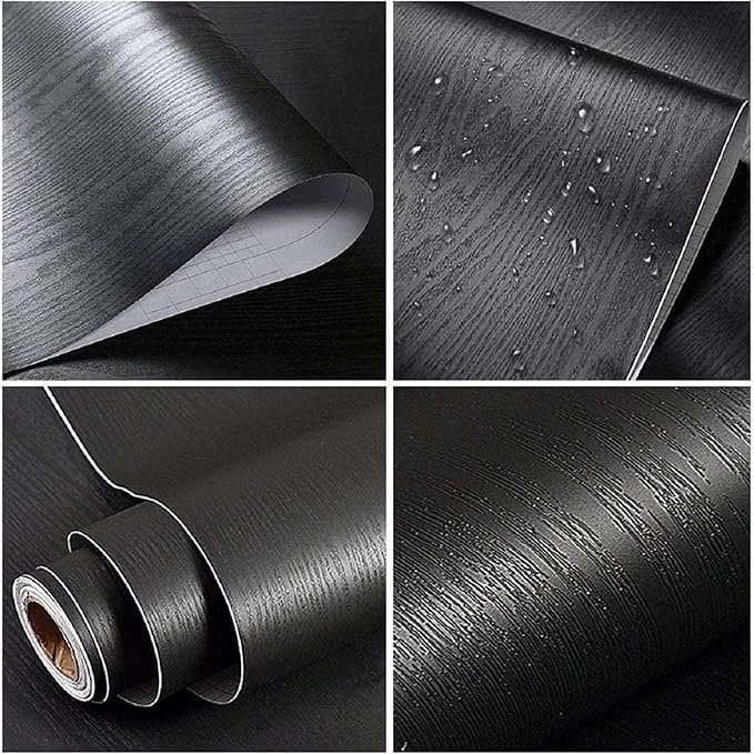 practicalWs Black Wood Contact Paper 17.7'' x 787.4'' Peel and Stick Wood - Image 7