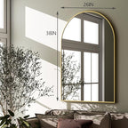 HARRITPURE Arched Wall Mirror – 26"x38" Arch Bathroom Mirror Metal Frame Vanity - Image 6