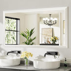 55x30 Inch White Bathroom Mirror by Briivuemodernmirrors