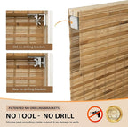 LazBlinds No Tools No Drill Cordless Bamboo Roman Shades, Custom Light - Image 3