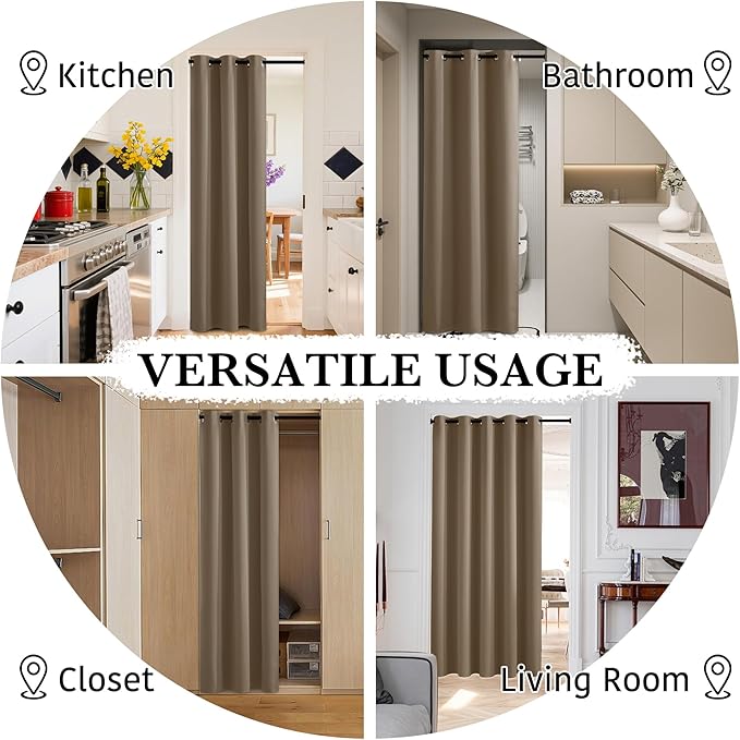 RYB HOME Extra Long 100% Blackout Room Divider Curtains - Image 9