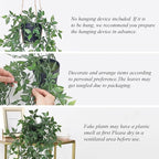 Fake Hanging Plants Artificial Small Potted Plants Mandala Leaves Faux Vines - Image 4