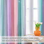 XiDi Curtains for Bedroom Decor, Kids Room Curtains for Girls Rainbow Colour - Image 6