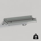 WOPITUES Floating Shelves with Black Metal Guardrail, Shelves - Image 3