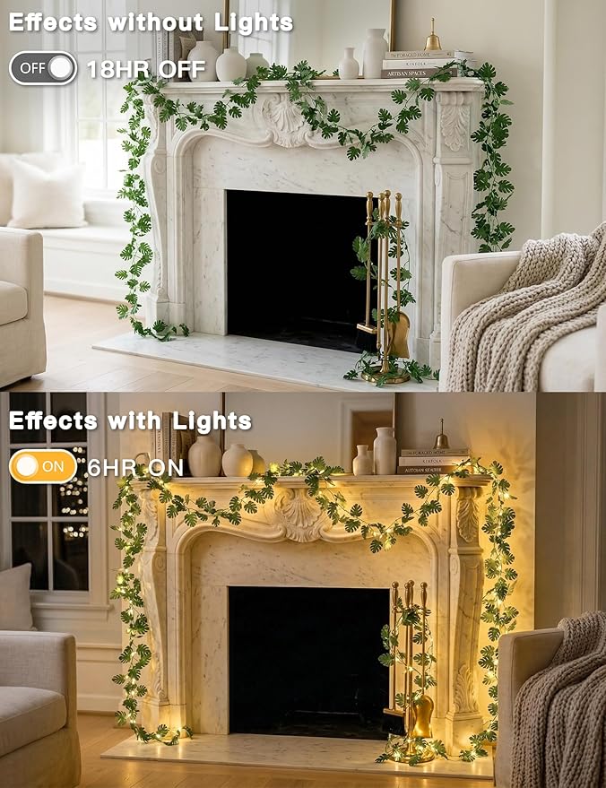 suddus Vines with Fairy Lights Battery & USB Powered Operated, 33ft 100 LED - Image 6