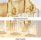 3-Light Gold Bathroom Light Fixtures, Modern Bathroom Vanity Lights Fixture - Image 4