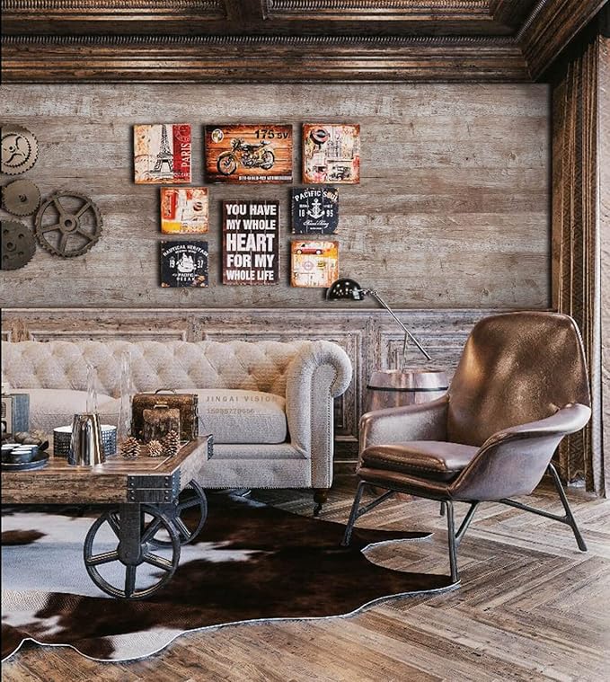 Dimoon 236"x17.7'' Wood Contact Paper Brown Grey Dark Wood Wallpaper Gray Brown - Image 4