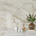 VEELIKE Glossy Beige Gold Liquid Marble Contact Paper - Image 6