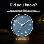 Mosewa Wall Clock 12 Inch, Battery Operated Silent Non-Ticking Modern Analog - Image 6