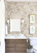 Erfoni 16.9" x394" Beige Floral Peel and Stick Wallpaper Boho Floral Leaf - Image 5