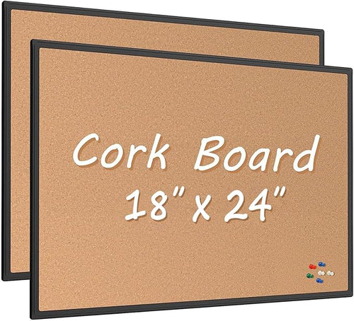 2-Pack Cork Board Bulletin Board 24 x 18, Office Board by Justdowhatyouwanttodo