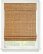 Cordless Woven Wood Roman Shades, 71W x 36H, Bamboo Mesh Natural, Sizes 20-72 by FirstRateBlinds