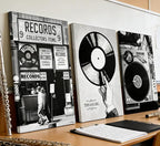 Vintage Music Canvas Wall Art Fashion Black And White Photography Preppy Vinyl - Image 2