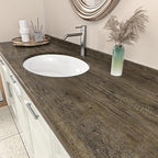 WESTICK Brown Wood Peel and Stick Countertop Wallpaper Waterproof Wood Contact - Image 3