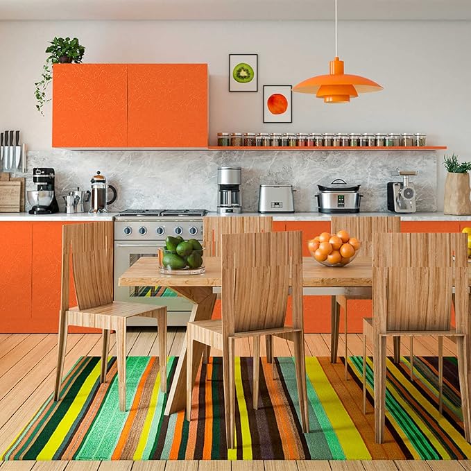 Abyssaly Self Adhesive Wallpaper Orange Sticky Back Plastic Roll Removable - Image 5