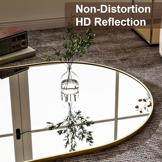 GLSLAND-34x76 inch Wall Mount Arched Full Length Mirror-Aluminum Alloy Frame - Image 4