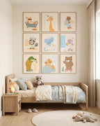 tgguytiy Kids Bathroom Wall Art Set of 9 Cute Animal Bathroom Decor - Image 5