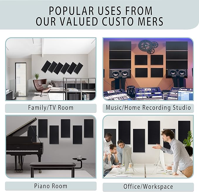 6 Pack Self-adhesive Acoustic Panels, 15.75" X 31.5" X 0.47" Soundproof Wall - Image 7
