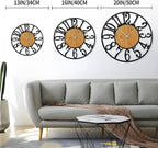 LEIKE Large Wall Clocks, Non Ticking, Battery Operated Rustic Round Modern Big - Image 2