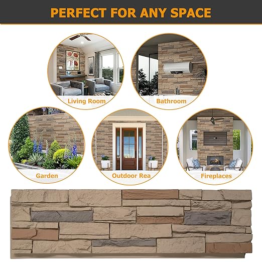 ROOMTEC 1-Pack Faux Stone Wall Covering Panels - Image 7