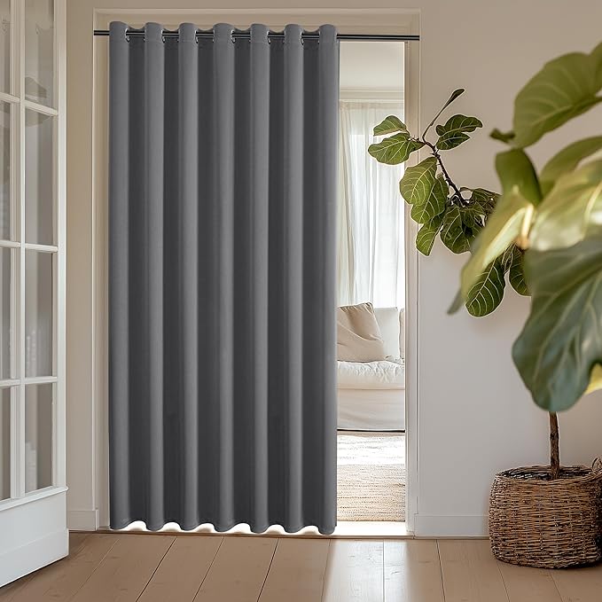 ChrisDowa Room Divider Curtain 108 Inches Long, Wide Blackout Sliding Door by ChrisDowa