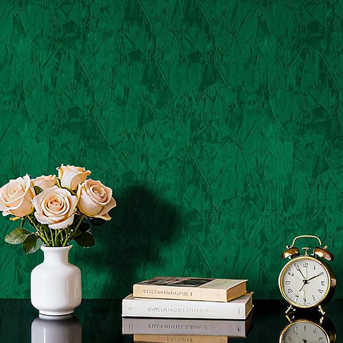 17.5x317 Green Velvet Wallpaper Peel and Stick Emerald Green Wallpaper Bedroom - Image 2
