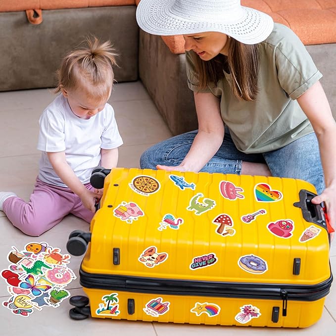 RINOLY 100 PCS Water Bottle Stickers for Kids, Cute Sticker for Girls,Waterproof Vinyl Kawaii Stickers for Water Bottles,Skateboard,Laptop,Girls Boys Classroom Prizes