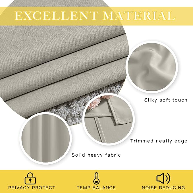 NICETOWN Room Divider Curtain 132 Inches Long, Wide Blackout Sliding Door - Image 3