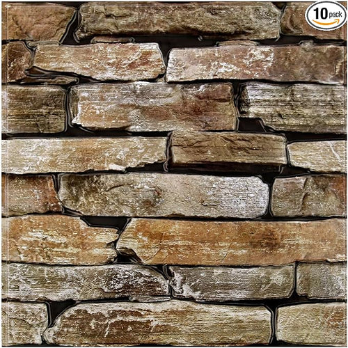 3D Faux Stone Wall Panels Peel and Stick, Stone-Look Textured Wall Sticker by SMOOSTIKCDECOR