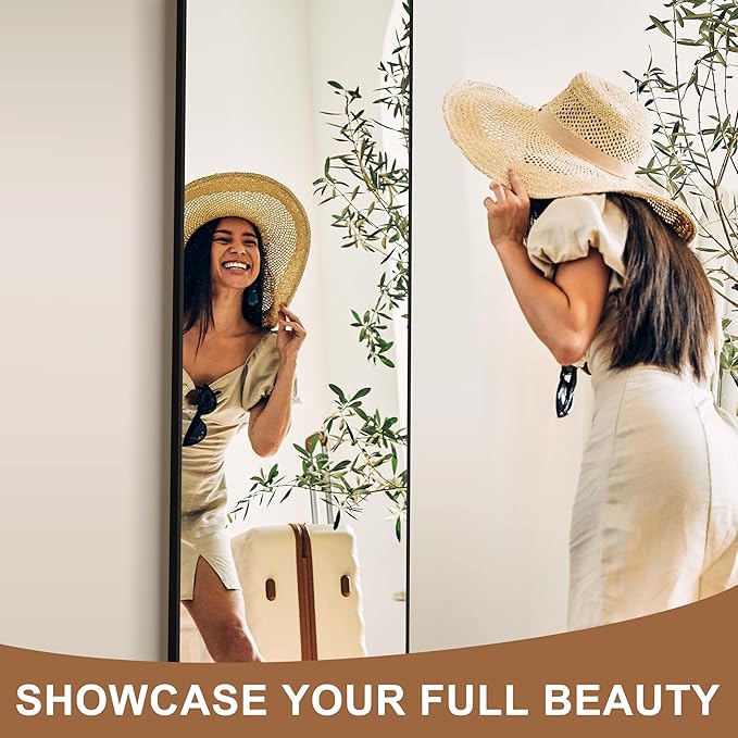 Delma Full Length Mirror, Wall Mounted, Freestanding or Leaning, Rounded - Image 4