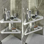 VOLPONE Bathroom Shelves Wall Mounted Glass Corner Shelf - Image 8