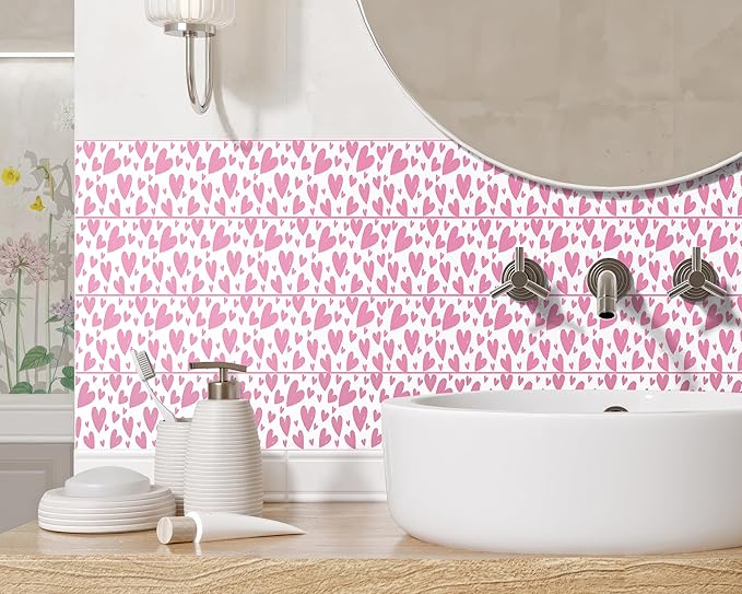 FLFK Pink Heart Wallpaper Border - Image 6