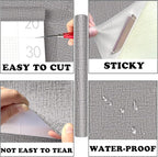 Yancorp 24"x120" Textured Fabric Wallpaper Faux Grasscloth Peel and Stick - Image 7