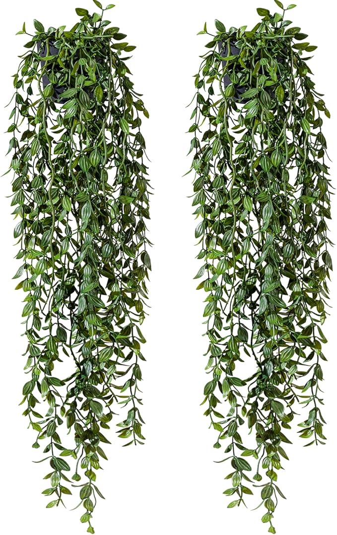 Artificial Hanging Plant 2 Pcs Faux Plant Ivy Vine Faux Eucalyptus Vines Fake - Image 9
