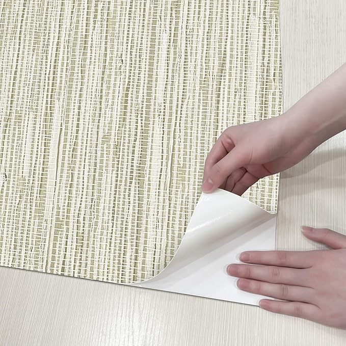 HueBurst Grasscloth Peel and Stick Wallpaper - Image 7