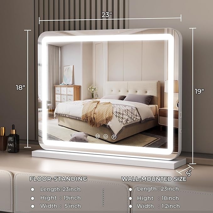 ZL ZELing Vanity Mirror with Lights, 23 Inch Large Makeup Mirror with LED Lights - Image 3
