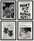 NaZaUK Retro Black And White Newspaper Poster What If It All Works Out Canvas by Unknown