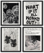 NaZaUK Retro Black And White Newspaper Poster What If It All Works Out Canvas by Unknown