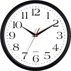 Bernhard Products Black Wall Clock Silent Non Ticking 12 Inch Quality Quartz by BernhardProducts