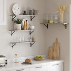 DINZI LVJ Long Shelf, 31.5 Inch Large Wall Mounted Shelves Set of 2, - Image 7