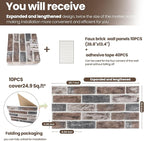 20 PCS 3D Wall Panels Brick Peel and Stick 26.7"x13.4" - Image 5